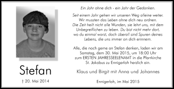 Traueranzeige von Stefan  von Die Glocke