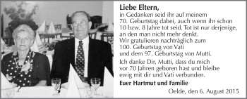 Traueranzeige von Liebe Eltern  von Die Glocke