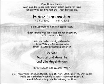 Traueranzeige von Heinz Linneweber von Die Glocke