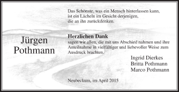 Traueranzeige von Jürgen Pothmann von Die Glocke