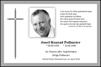 Traueranzeige von Josef-Konrad Pollmeier von Die Glocke