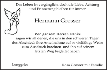 Traueranzeige von Hermann Grosser von Die Glocke