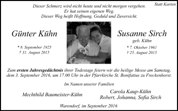 Traueranzeige von Günter und Susanne  von Die Glocke