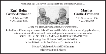 Traueranzeige von Karl-Heinz Große-Erdmann von Glocke Trauer