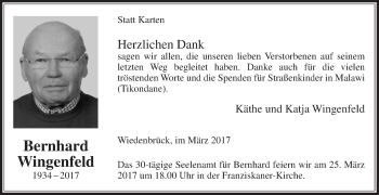Traueranzeige von Herzlichen Dank von Die Glocke