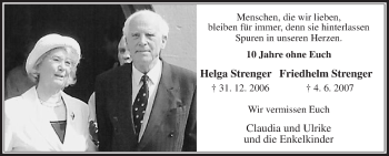 Traueranzeige von Friedhelm Strenger von Die Glocke