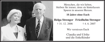 Traueranzeige von Helga Strenger von Die Glocke