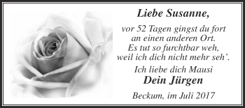 Traueranzeige von Susanne  von Die Glocke