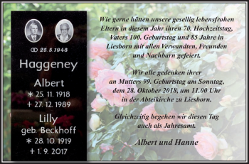 Traueranzeige von Albert Haggeney von Die Glocke