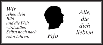 Traueranzeige von Fifo  von Die Glocke