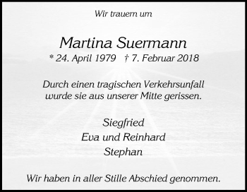 Traueranzeige von Martina Suermann von Die Glocke
