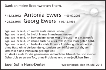 Traueranzeige von Antonia und Georg Ewers von Die Glocke