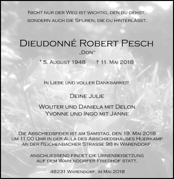 Traueranzeige von Robert Pesch von Die Glocke