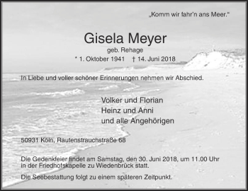 Traueranzeige von Gisela Meyer von Die Glocke