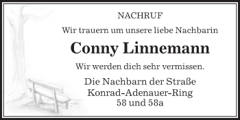 Traueranzeige von Conny Linnemann von Die Glocke