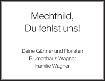 Traueranzeige von Mechthild  von Die Glocke