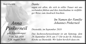 Traueranzeige von Anna Pinkerneil von Die Glocke