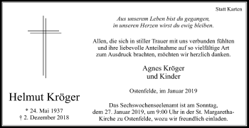 Traueranzeige von Helmut Kröger von Die Glocke