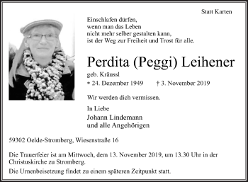 Traueranzeige von Perdita Leihener von Die Glocke