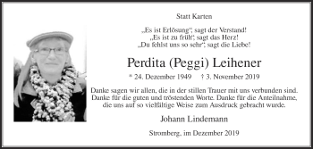 Traueranzeige von Perdita Leihener von Die Glocke