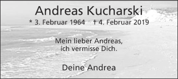 Traueranzeige von Andreas Kucharski von Die Glocke