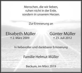 Traueranzeige von Günter Müller von Die Glocke