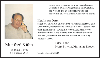 Traueranzeige von Manfred Kühn von Die Glocke
