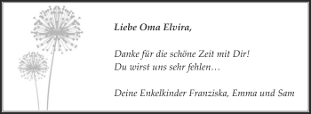 Traueranzeige von Elvira  von Die Glocke