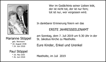 Traueranzeige von Paul Stöppel von Die Glocke
