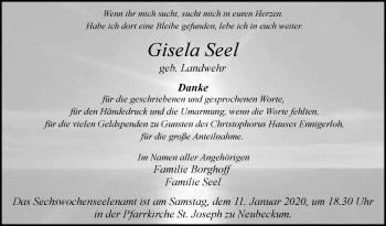 Traueranzeige von Gisela Seel von Die Glocke