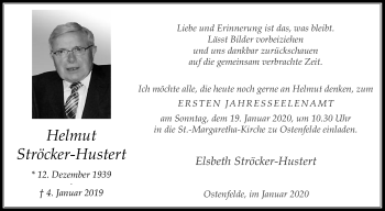 Traueranzeige von Helmut Ströcker-Hustert von Die Glocke