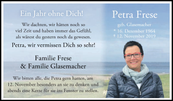 Traueranzeige von Petra Frese von Die Glocke