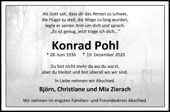 Traueranzeige von Konrad Pohl von Die Glocke