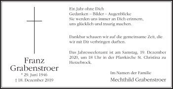 Traueranzeige von Mechthild Grabenstroer von Die Glocke