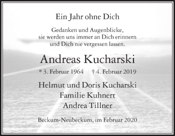 Traueranzeige von Andreas Kucharski von Die Glocke