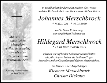 Traueranzeige von Hildegard Merschbrock von Die Glocke