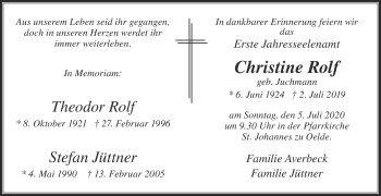 Traueranzeige von Stefan Jüttner von Die Glocke