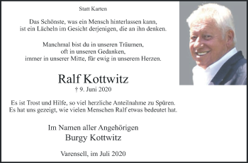 Traueranzeige von Ralf Kottwitz von Die Glocke