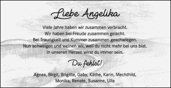 Traueranzeige von Angelika  von Die Glocke