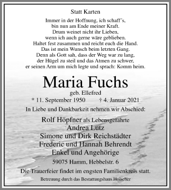 Traueranzeige von Maria Fuchs von Die Glocke