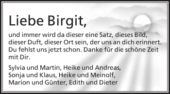 Traueranzeige von Birgit Hesse von Die Glocke