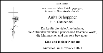 Traueranzeige von Anita Schöppner von Die Glocke