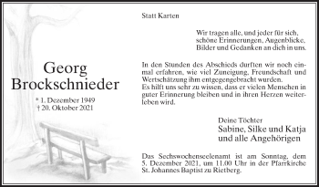 Traueranzeige von Georg Brockschnieder von Die Glocke