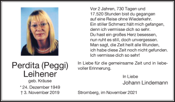 Traueranzeige von Perdita Leihener von Die Glocke