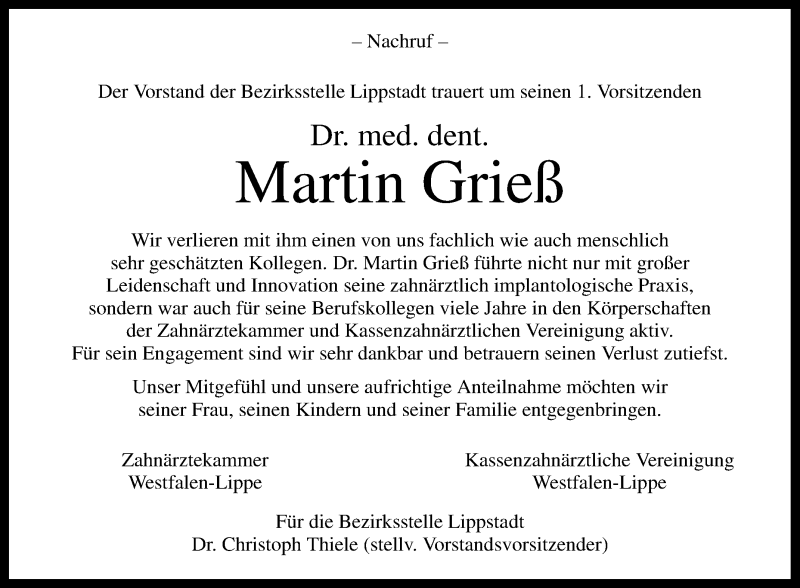  Traueranzeige für Martin Grieß vom 11.02.2021 aus Die Glocke