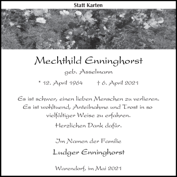 Traueranzeige von Mechthild Enninghorst von Die Glocke