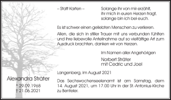 Traueranzeige von Norbert Sträter von Die Glocke