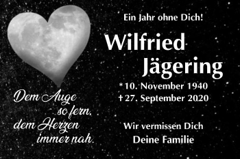 Traueranzeige von Wilfried Jägering von Die Glocke