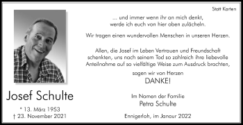 Traueranzeige von Josef Schulte von Die Glocke