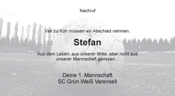 Traueranzeige von Stefan  von Die Glocke